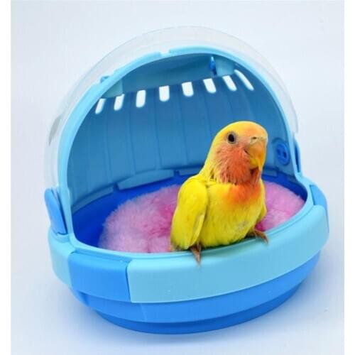 1 Set Of Parrot Cage Portable Pet Carrier Nest With Pad Pet Supply For Outdoor Parrots Cages Capsules Brooding Birds Warm Nests