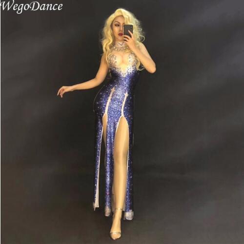 Sexy Chinese Cheongsam Dress Womens Dance wear lady Singer Costume One-piece Nightclub Oufit Party Dresses freeshipping