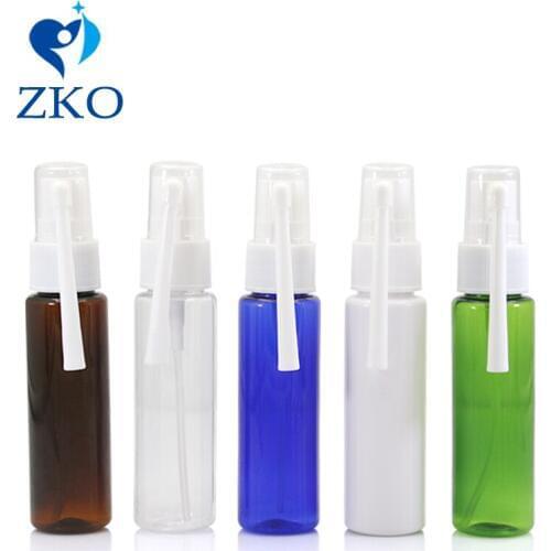 30ml Plastic Clear/Colorful Bottle Nasal Spray Medical Spray Refillable Portable Pump Bottles Rotatable Long Pole Free Shipping