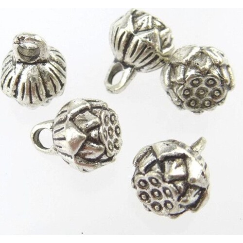 10pcs Antique Silver Metal Seedpod of the Lotus Charms Pendants DIY Jewelry Findings Accessories Wholesale