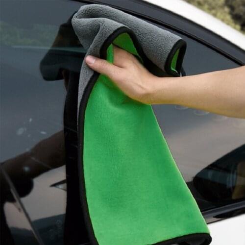 30x30/40/60CM Car Wash Microfiber Towel Car Cleaning Drying Cloth Hemming Car Care Cloth Detailing Car Wash Green Towel