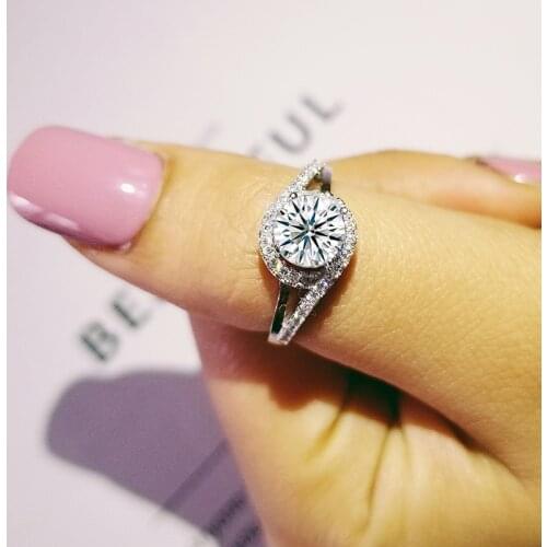 925 sterling silver original solid real Solid Real Twisted Engagement Finger Rings for Women Band Wedding Jewelry R815