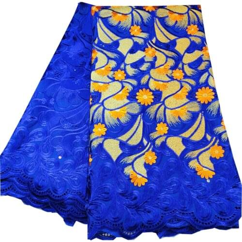 SJ Lace 2021 African Lace Fabric High Quality Cotton Lace Swiss Lace In Switzerland Nigeria Lace Party Dress 2.5+2.5yards h3-21