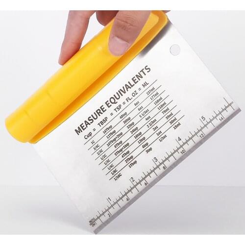 Dough Scraper Home Bakery Stainless Steel Dough Bread Noodle Pizza Chopping Scraping Board With scale Home Cake Tools