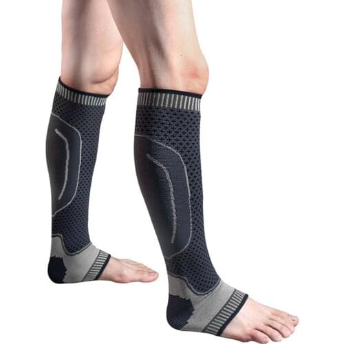 Sports Knee Pads Knitted Lengthened Calf Breathable Pressure Leggings Set Basketball Football Mountaineering Protective Gear