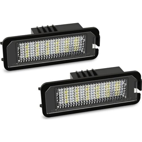 2x Error Free Car LED License Number Plate Light Auto Lamp For VW Golf 4 5 6 MK4 MK5 MK6 Passat Polo CC Eos Scirocco White 12V
