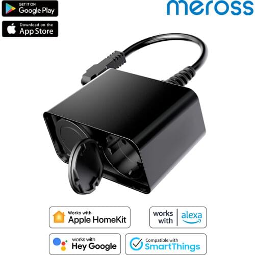 Meross WLAN Outdoor Steckdose, funktioniert mit Apple HomeKit Alexa, Google Assistant (EU Version)