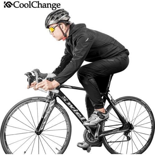 CoolChange Cycling Set Autumn Warm Quick Dry Fleece Long Sleeve Bicycle Jacket Coat Spring Wind Rain Coat Mountain Bike Clothing