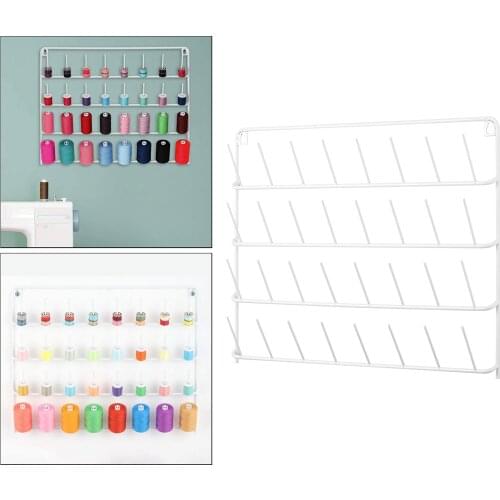 Metal Wall Hanging Thread Holder 32-Spool Sewing Thread Rack Organizer Tools