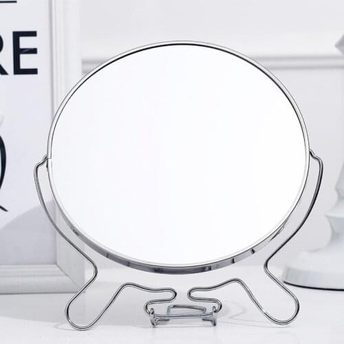 6 Inch Metal Frame Mirror Grooming Mirror Hair Mirror Makeup Mirror Table-top Double Mirror Make Up Light Mirror Mini Mirror