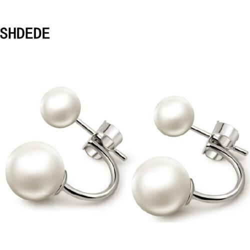 SHDEDE 925 Sterling Silver Stud Earrings For Women Wedding Party Jewelry Chic Gift Hot Fashion Korean Accessories Bijoux -WH99