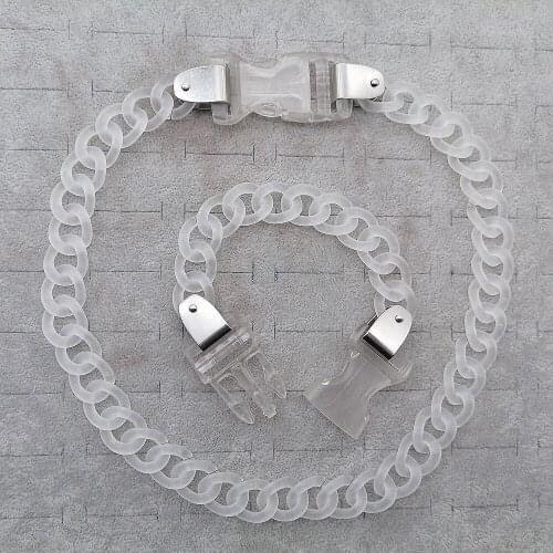 Silver Color Punk Acrylic Chain Buckle Necklace Rock Transparent Chain Choker Brcelet Necklace For Women Jewelry