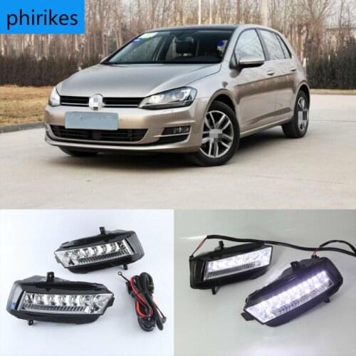 1 Set LED Daytime Running Light Car Accessories 12V DRL Fog Lamp cover For VW Volkswagen Golf 7 2013 2014 2015 2016