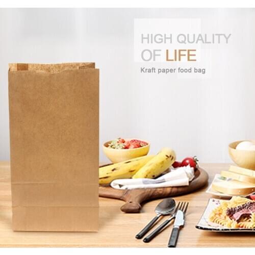 10pcs/Set Brown Kraft Paper Gift Bags Wedding Candy Packaging Recyclable Jewelry Food Bread Shopping Party Bags For Boutique