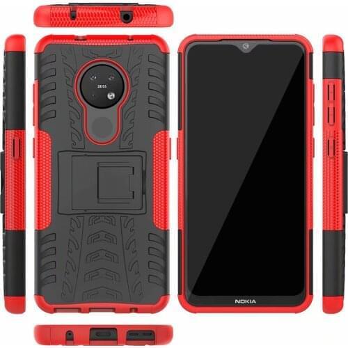 100pcs/lot 2 in 1 Comb Armor Kickstand Hybrid Impact Resistant Tire Case For Nokia 2.1 2V 7.2 4.2 3.2 2.2