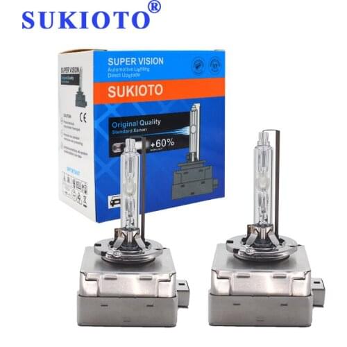 SUKIOTO 2PCS New OEM 35W D1S D2S 6000K 55W D3S D4S 8000K Xenon HID Bulbs 4300K D1S HID Xenon Lamp D2S Auto Headlight Lamp Bulb