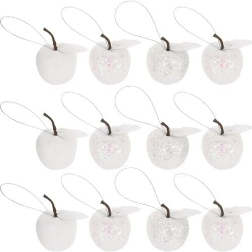 20Pcs Christmas Hanging Pendants Xmas Simulation Apple Decors (Assorted Color)