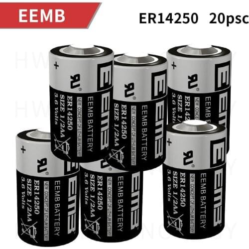 20pcs EEMB ER14250 1/2AA 3.6V 1200mAH PLC lithium battery industrial instrumentation equipment and instruments battery