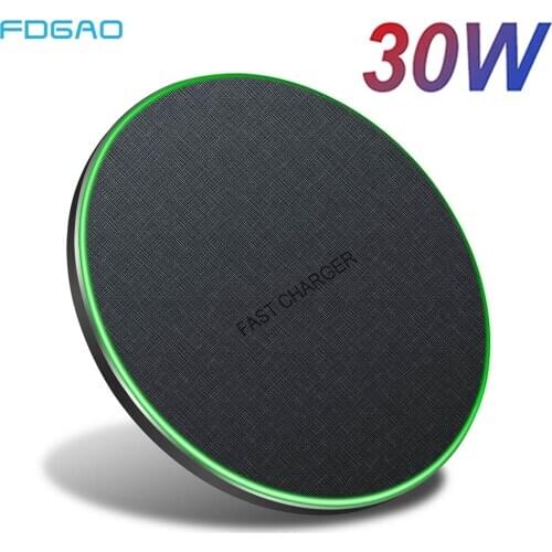 FDGAO 30W 20W 15W Qi Wireless Charger For iPhone 11 XS XR X 8 Airpods Pro Quick Fast Charging Pad for Samsung S20 S10 Note 20 10