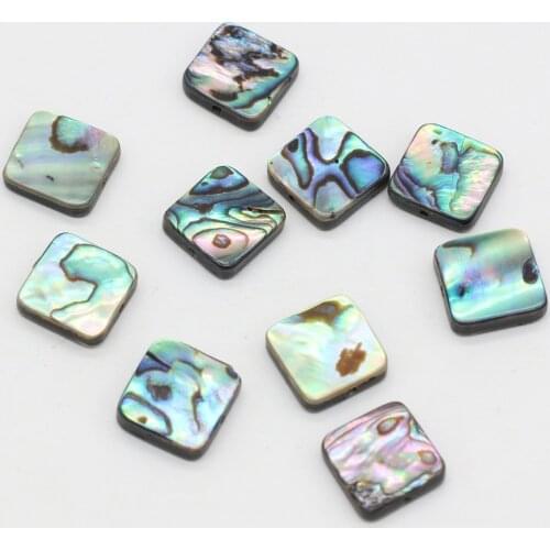 5pcs Fine Natural Abalone Shell Bead Accessories Square Shape Loose Beads for Making DIY Jewelry Necklace Bracelet 12mm