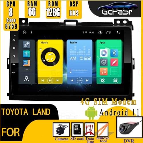 9 inch Android 10 Car Radio Multimedia Video Player for Toyota Land Cruiser Prado 120 2004 2005 2006 2007 2008 2009 GPS navi