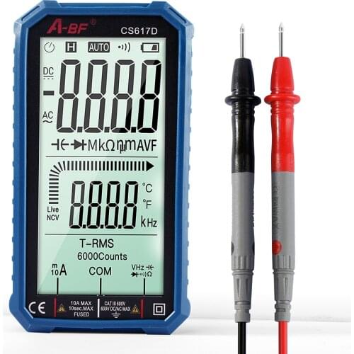 A-BF Digital Smart Multimeter CS617D Transistor Testers 6000 Counts True RMS Auto Electrical Capacitance Meter Temp Resistance