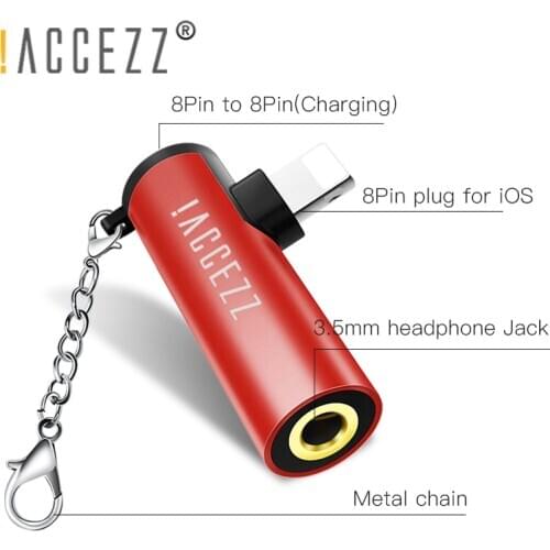 !ACCEZZ 3.5mm Jack Earphone to Lighting For iPhone Adapter Aux Audio Splitter For iPhone 11 XS Pro Max X 8 Plus SE2020 Converter