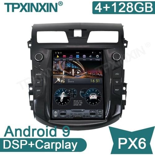 Android 9 4+128G PX6 For Nissan Teana Altima 2013 Tesla Screen Car GPS Navigation Headunit Multimedia Player Radio Tape Recorder
