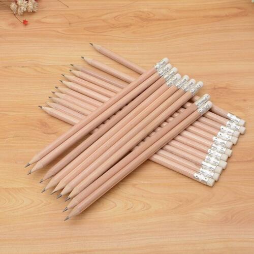 BZNVN 10PS/Lot With Eraser Writing Drawing Writng 19cm For Student Supply Wooden HB Pencil