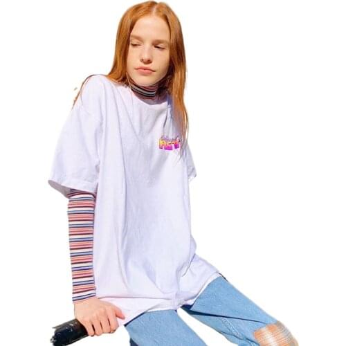 Print T-Shirt Women DA Graphic Short Sleeve Oversized Female Hip Hop Streetwear Vintage Tops Casual T Shirt Y2k Aesthetic Tee