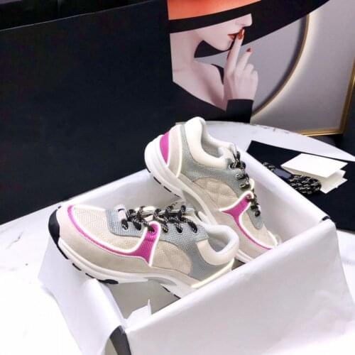 2021 fashion new color blocking sneakers luminous casual board shoes lace up running shoes thick soled anti slip couple shoes