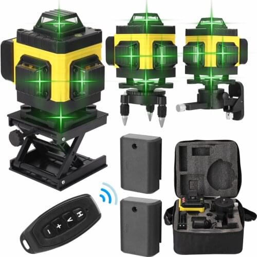 16 Lines Laser Level Tool Vertical Horizontal Lines with 3° Self-leveling Function Laser Level Construction Tool Green Lines