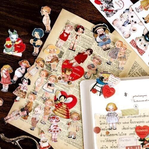 Cute doll Stickers Crafts And Scrapbooking stickers kids toys book Decorative sticker DIY Stationery