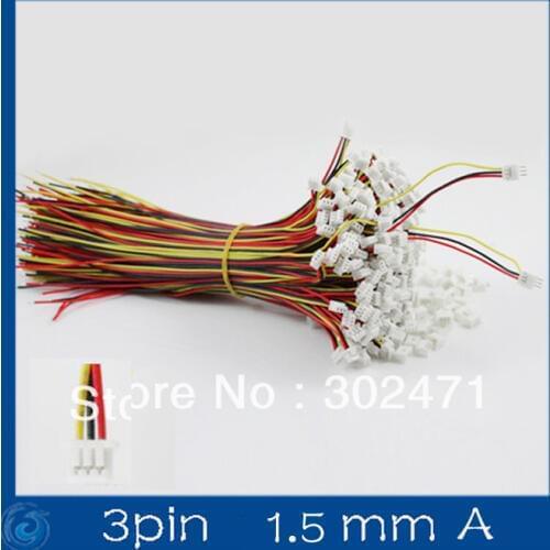 Mini. Micro JST 1.5mm T-1 3-Pin Connector w/.Wire x 10 sets.3pin 1.5mm A