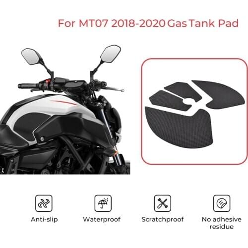 Motorcycle Tank Traction Pad Grips Rubber Gas Tank Decals Knee Protector for Yamaha MT-07 FZ-07 FZ07 MT07 2018 2019 2020