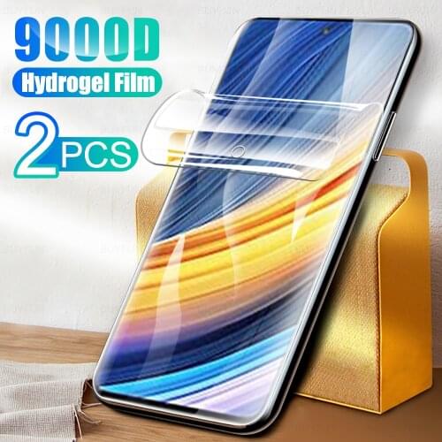 2Pcs Full Cover Soft Hydrogel Film For Xiaomi Poco X3 Pro Screen Protection Film For Poxo Poko F3 X3 Pro Nfc Protector Not Glass