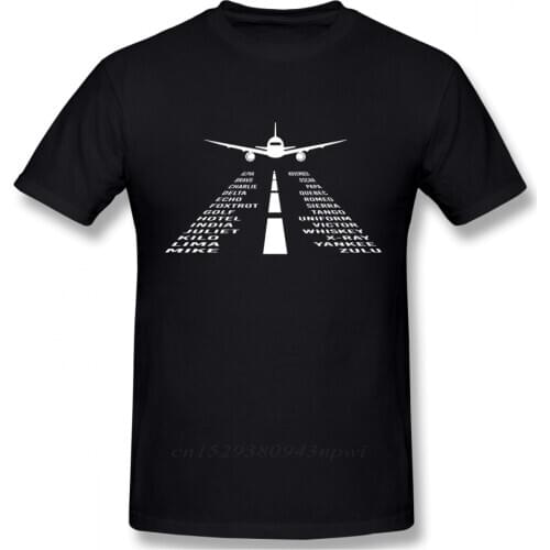 Novelty Airplane Phonetic Alphabet Pilot Gift T shirt Fashionable Streetwear T Shirt Organic Cotton Camiseta