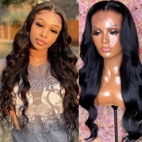 Body Wave Front Lace Human Hair Wigs Pre Plucked HD Transparent Lace Wig Bleached Knots For Black Women Lace Frontal Wigs