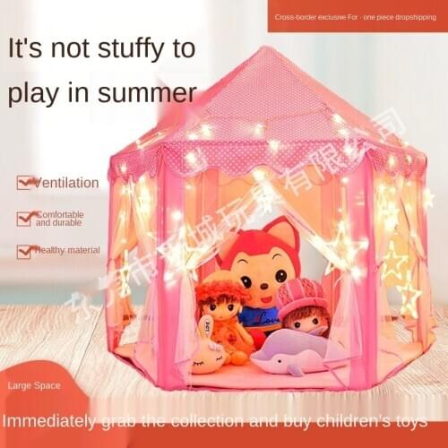 New Folding Childrens Tent Tulle Hexagon Princess Castle Baby Indoor Play House Baby Toy Tent House Play House for Children