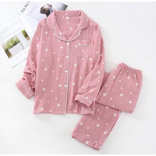 Spring/Summer 2021 new couple cotton long-sleeved trousers pajamas suits ladies homewear pajamas suits men autumn pajama set
