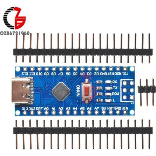 5V Type-C Micro USB C CH340 Nano V3.0 ATMEGA328P-MU ATMEGA328 Development Board Auto Sensing Switching for Arduino