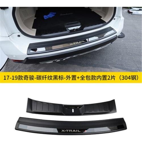 Stainless steel car Rear Bumper Protector Sill Trunk Tread Plate Trim For 2017 2018 2019 Nissan X-Trail X Trail T32 Car styling