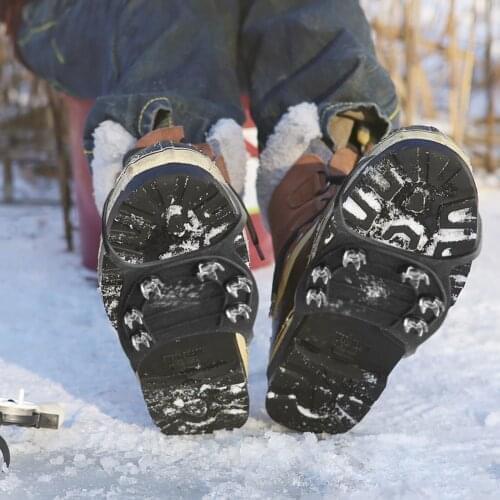 Anti-skid Ice Gripper Spike Grippers Snow Grips Winter Shoes Boots Strap Metal Spikes Studs Universal Shoes Cover Ледоступы