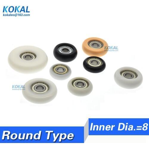 [R-ID8] 10PCS/lot inner diameter 8MM 608/628/698 round type roller wheel 0827 0829 0830 0832R window hanging door bearing wheel