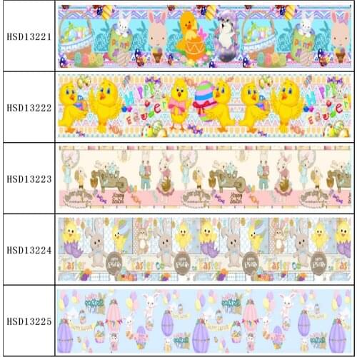 HuangTao 22MM 25MM 38MM 50MM 75mm Printed Pattern on Grosgrain Ribbon for diy ribbon