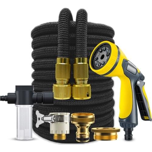 New High Pressure Fireman Nozzle Garden Hose Stronger Water Flow Expandable Flexible Magic Hose Plastic Pipe Irrigation Tools