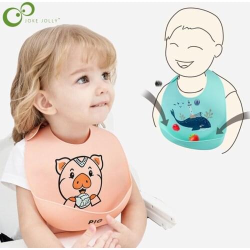 Silicone Baby Eating Bib Three-dimensional Waterproof Super Soft Meal Pocket Children Kids Large Saliva Pocket Disposable WYW