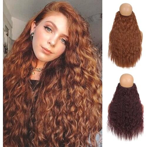 XUANGUANG Synthetic 24inch Invisible Hair Wire Without No Clip Hair Extension Fishing Line Wig Wavy Hair Female False Hair Piece