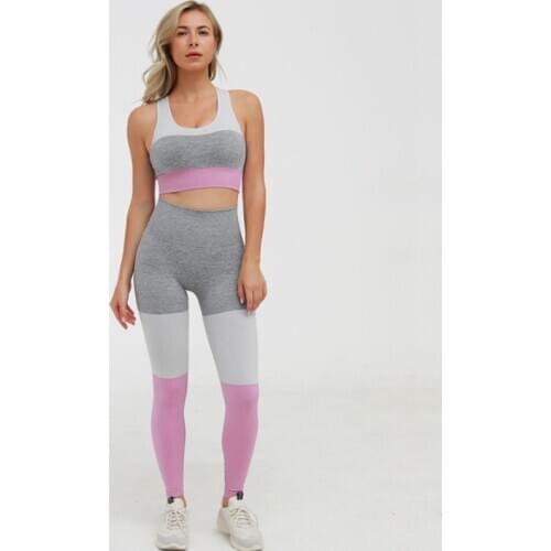 Multiple Colour Women Fitness Activewear Gym Apparel Wholesale Yoga Gear Splicing Workout Clothes