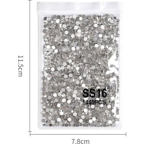 SS5-SS20 1440Pcs/bag Clear Crystal Rhinestones Ab 3D Flat Back Diy Sewing Nail Art Rhinestones Decorations